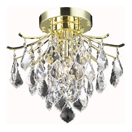Cling 12 in. Amelia 3 Lights Flush Mount Ceiling Light; Gold CL2943793